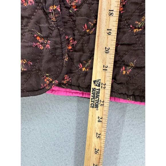 Something Navy Womens Brown Pink Reversible Cropped Quilted Jacket Size Small - Picture 8 of 11